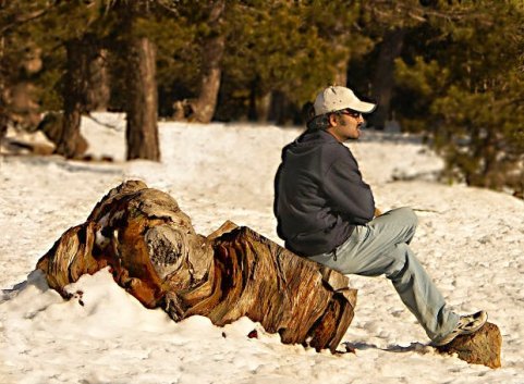 Image of man sitting and reflecting on environment.