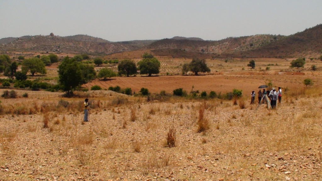 Surveying for water-harvesting earthworks.